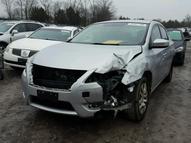 3N1AB7AP4EY244768 - 2014 NISSAN SENTRA S SILVER photo 2