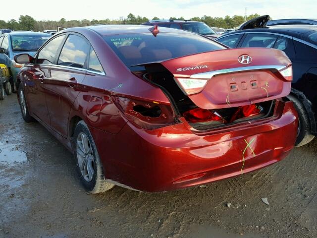 5NPEB4AC3DH755846 - 2013 HYUNDAI SONATA GLS RED photo 3