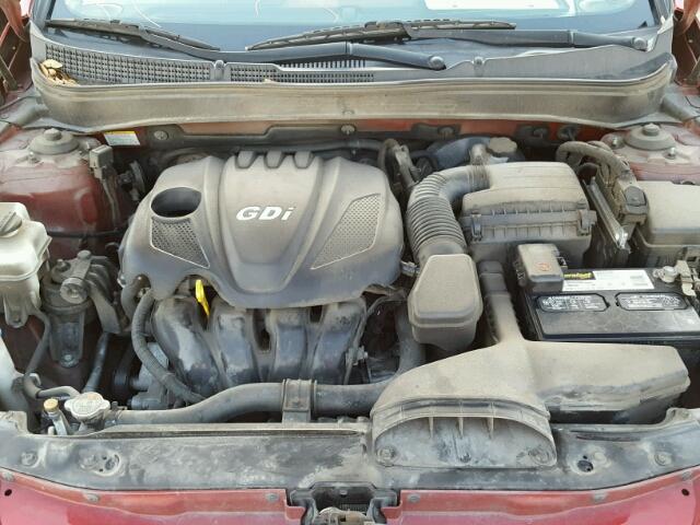 5NPEB4AC3DH755846 - 2013 HYUNDAI SONATA GLS RED photo 7