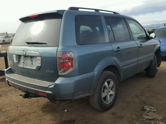 5FNYF18417B000373 - 2007 HONDA PILOT EX BLUE photo 4