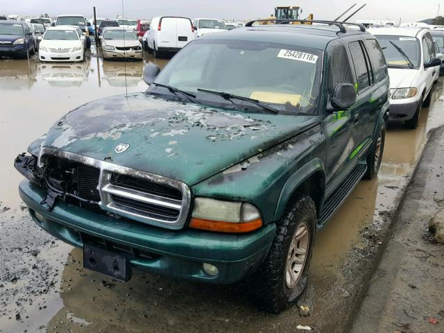 1D4HS48Z43F519144 - 2003 DODGE DURANGO SL GREEN photo 2