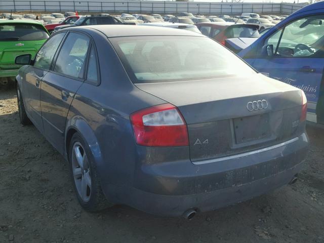 WAULC68E82A103877 - 2002 AUDI A4 1.8T QU GRAY photo 3