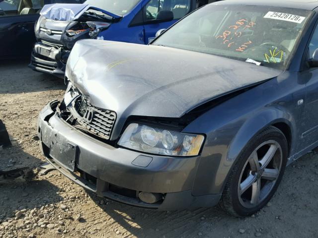 WAULC68E82A103877 - 2002 AUDI A4 1.8T QU GRAY photo 9