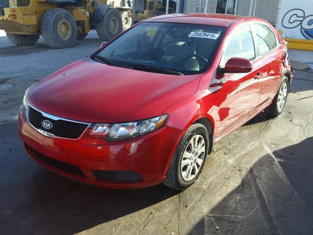 KNAFU4A27D5695573 - 2013 KIA FORTE EX RED photo 2