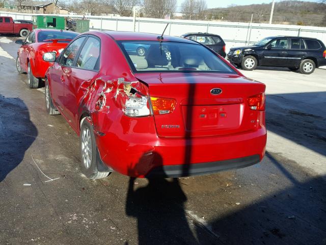 KNAFU4A27D5695573 - 2013 KIA FORTE EX RED photo 3