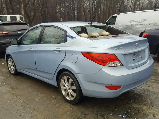 KMHCU4AE5CU107363 - 2012 HYUNDAI ACCENT GLS BLUE photo 3