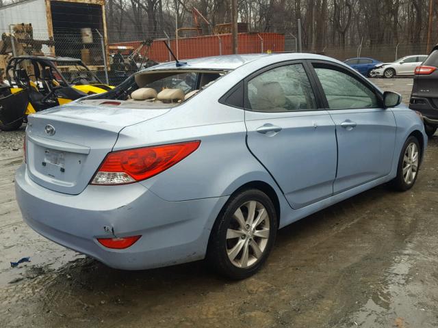 KMHCU4AE5CU107363 - 2012 HYUNDAI ACCENT GLS BLUE photo 4