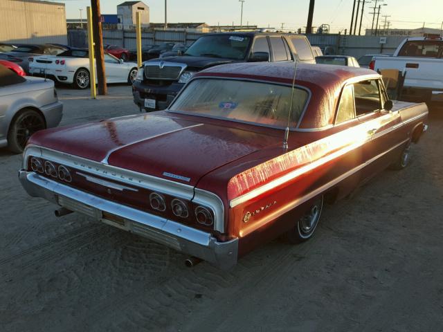 0000041847L138768 - 1964 CHEVROLET IMPALA SS BURGUNDY photo 4