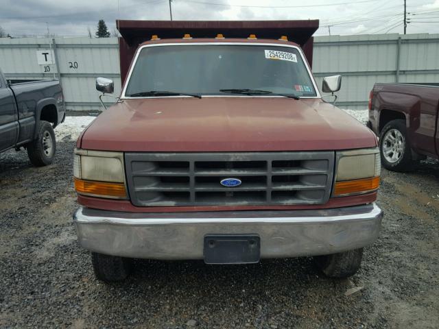 1FDJF37G2NNA02538 - 1992 FORD F350 RED photo 9