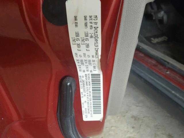 1J8HG48NX6C247077 - 2006 JEEP COMMANDER წითელი ფოტო 10