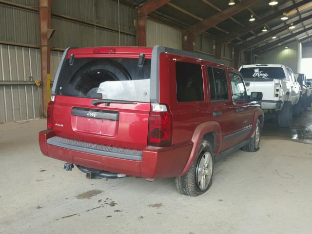 1J8HG48NX6C247077 - 2006 JEEP COMMANDER RED photo 4