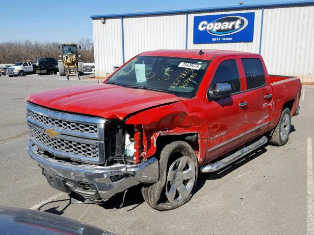 3GCUKSEC4EG307880 - 2014 CHEVROLET SILVERADO RED photo 2