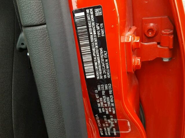 ZACCJAATXFPB79045 - 2015 JEEP RENEGADE S 红色 照片 10