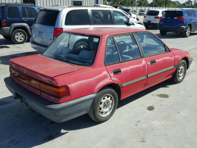 1HGED3648LA069881 - 1990 HONDA CIVIC DX RED photo 4