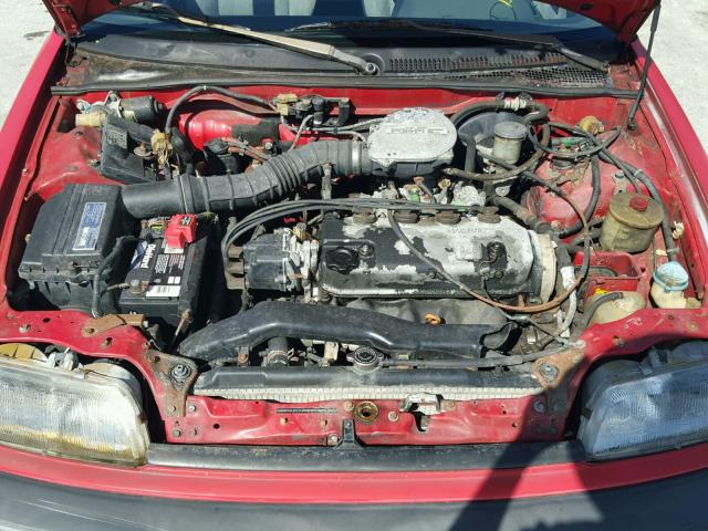 1HGED3648LA069881 - 1990 HONDA CIVIC DX RED photo 7