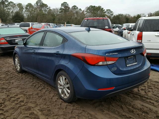 KMHDH4AEXGU520264 - 2016 HYUNDAI ELANTRA SE BLUE photo 3