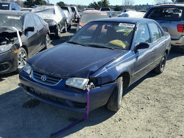 2T1BR12E92C566552 - 2002 TOYOTA COROLLA CE BLUE photo 2