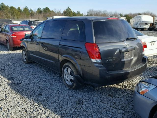 5N1BV28U84N345293 - 2004 NISSAN QUEST S CHARCOAL photo 3