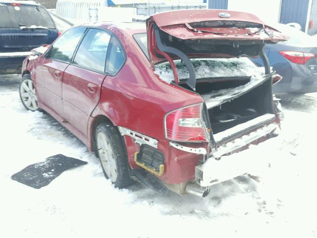 4S3BL686254204231 - 2005 SUBARU LEGACY GT RED photo 3