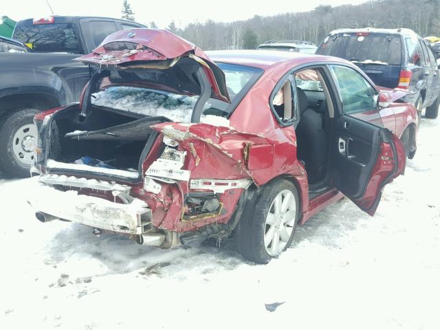 4S3BL686254204231 - 2005 SUBARU LEGACY GT RED photo 4