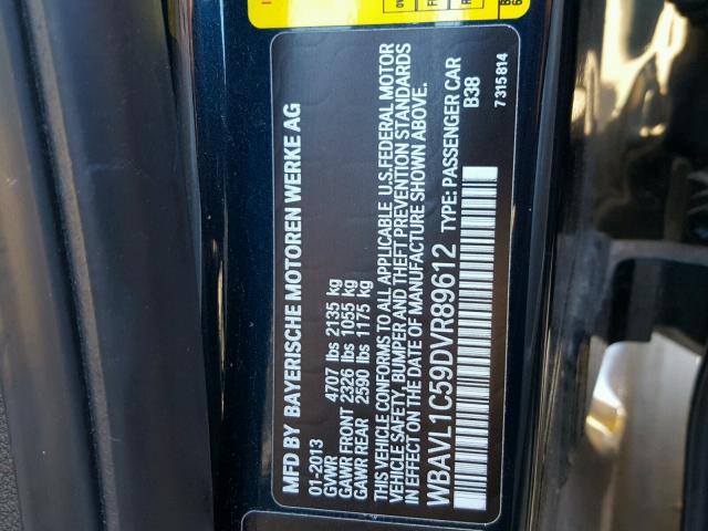 WBAVL1C59DVR89612 - 2013 BMW X1 XDRIVE2 蓝色 照片 10