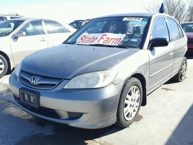 JHMES16575S007787 - 2005 HONDA CIVIC LX GRAY photo 2