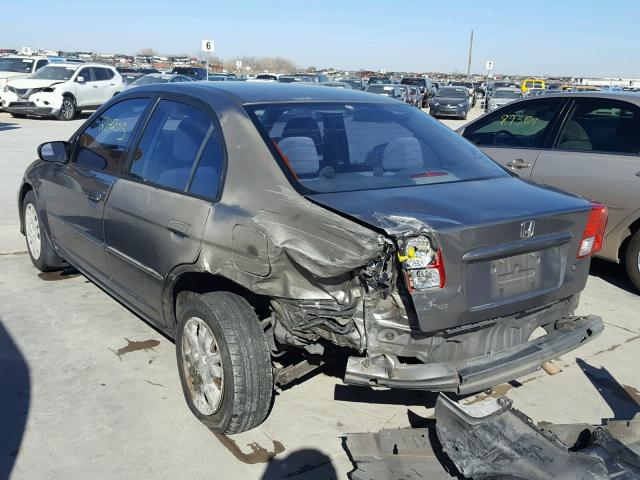 JHMES16575S007787 - 2005 HONDA CIVIC LX GRAY photo 3