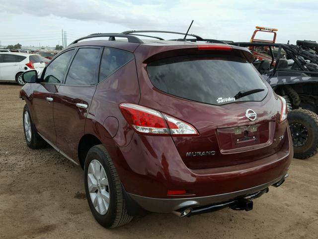 JN8AZ1MU3CW114531 - 2012 NISSAN MURANO S BURGUNDY photo 3