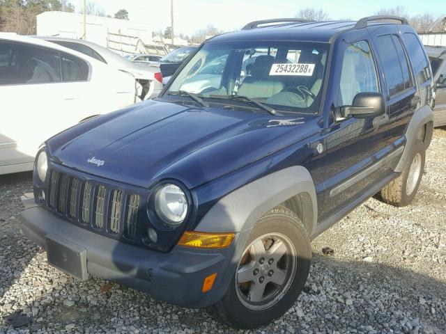 1J4GL48KX7W539990 - 2007 JEEP LIBERTY SP BLUE photo 2
