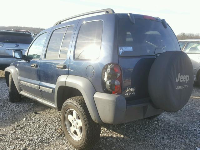 1J4GL48KX7W539990 - 2007 JEEP LIBERTY SP BLUE photo 3