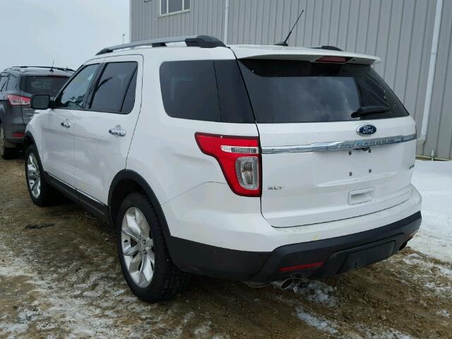 1FM5K8D86DGC74228 - 2013 FORD EXPLORER X WHITE photo 3