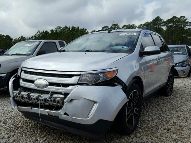 2FMDK3JC2DBB36829 - 2013 FORD EDGE SEL SILVER photo 2