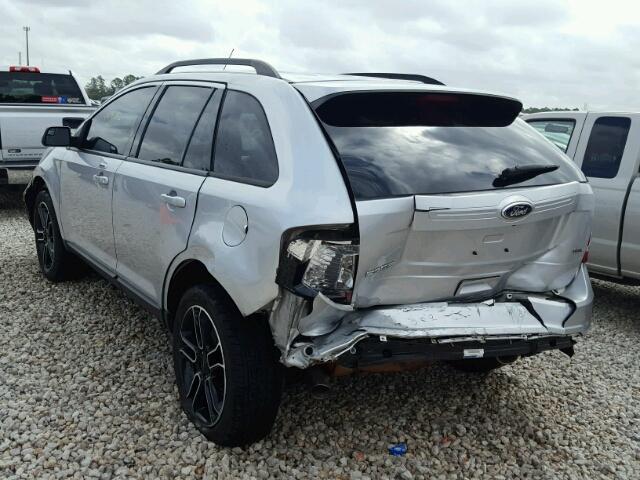 2FMDK3JC2DBB36829 - 2013 FORD EDGE SEL SILVER photo 3