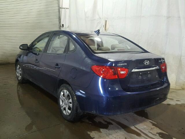 KMHDU4AD1AU200194 - 2010 HYUNDAI ELANTRA BL BLUE photo 3