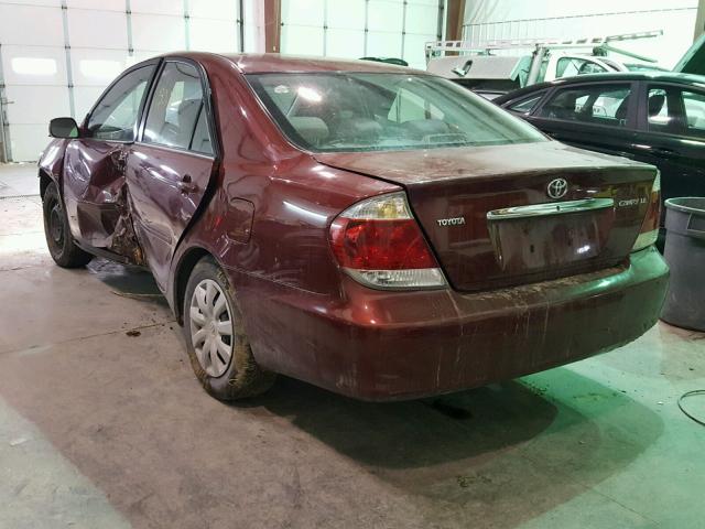 4T1BE32KX5U016292 - 2005 TOYOTA CAMRY LE RED photo 3