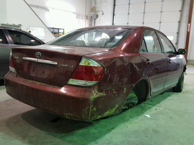 4T1BE32KX5U016292 - 2005 TOYOTA CAMRY LE RED photo 4