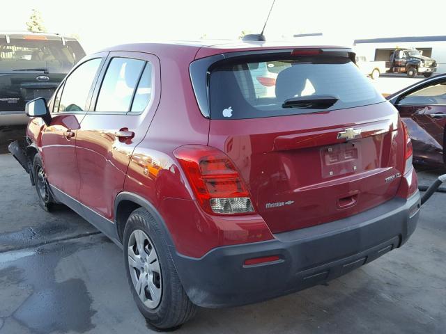 KL7CJKSB6FB235338 - 2015 CHEVROLET TRAX LS RED photo 3