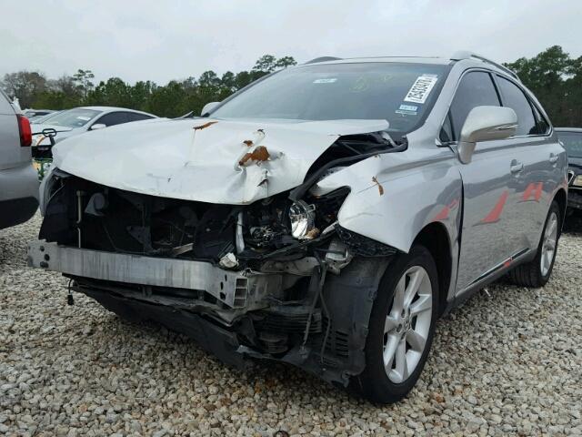 2T2ZK1BA7BC054462 - 2011 LEXUS RX 350 SILVER photo 2