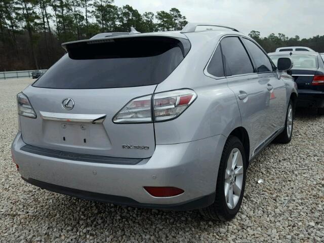 2T2ZK1BA7BC054462 - 2011 LEXUS RX 350 SILVER photo 4