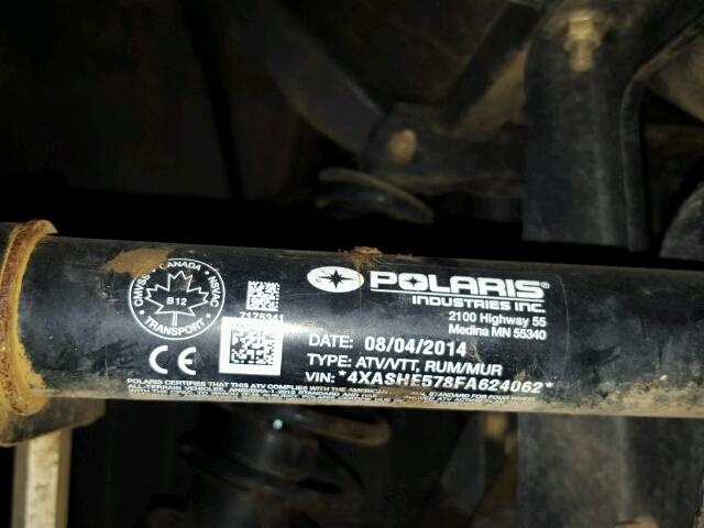 4XASHE578FA624062 - 2015 POLARIS SPORTSMAN RED photo 10