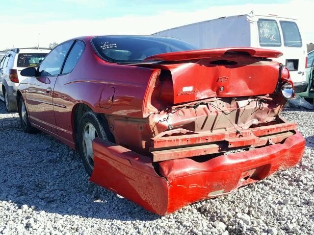 2G1WX12K149276945 - 2004 CHEVROLET MONTE CARL RED photo 3