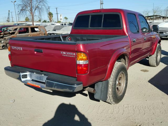 5TEGN92N64Z408182 - 2004 TOYOTA TACOMA DOU RED photo 4