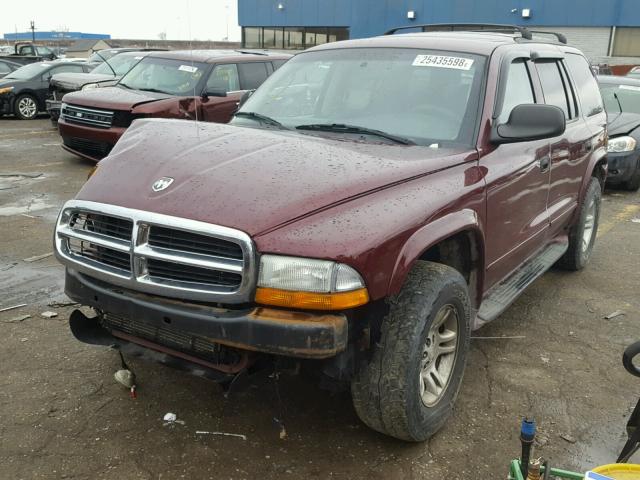 1B4HS28N91F641927 - 2001 DODGE DURANGO BURGUNDY photo 2