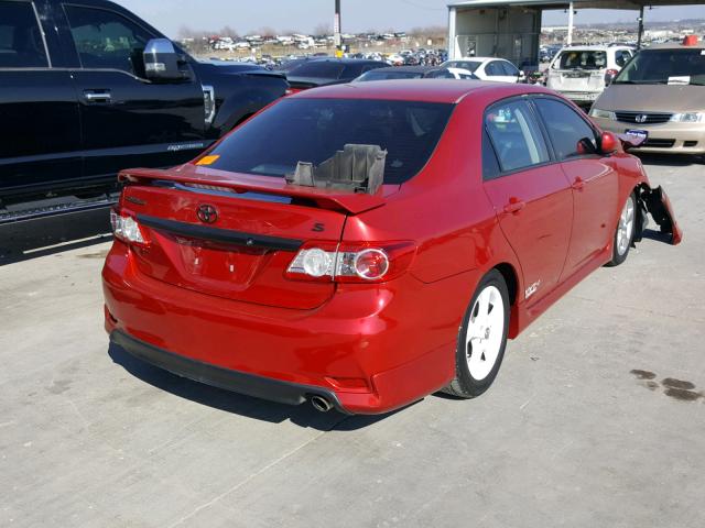 2T1BU4EE9BC722276 - 2011 TOYOTA COROLLA BA RED photo 4