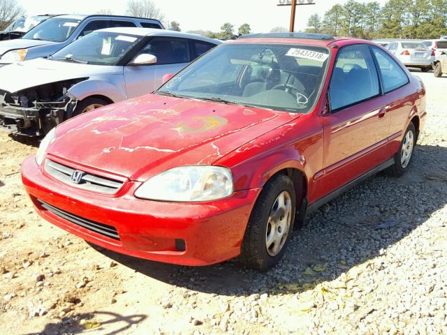 1HGEJ8240YL054198 - 2000 HONDA CIVIC EX RED photo 2