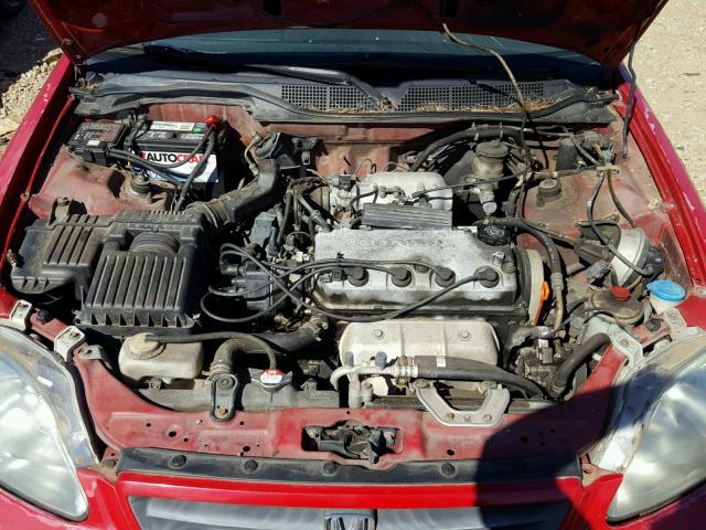 1HGEJ8240YL054198 - 2000 HONDA CIVIC EX RED photo 7