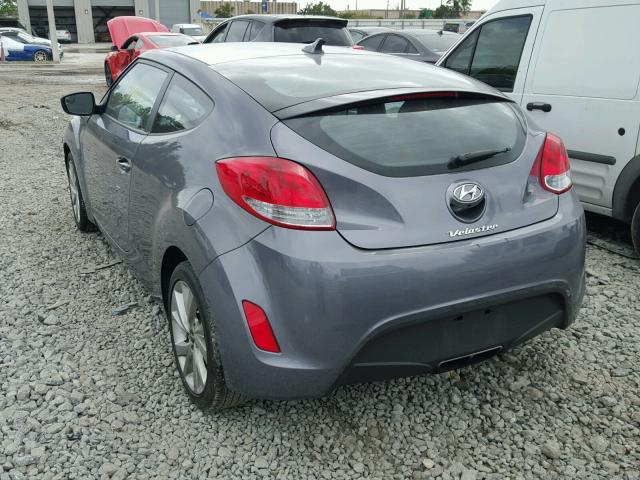 KMHTC6AD9HU305103 - 2017 HYUNDAI VELOSTER B GRAY photo 3