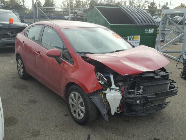 KNADM4A35E6352207 - 2014 KIA RIO LX RED photo 1