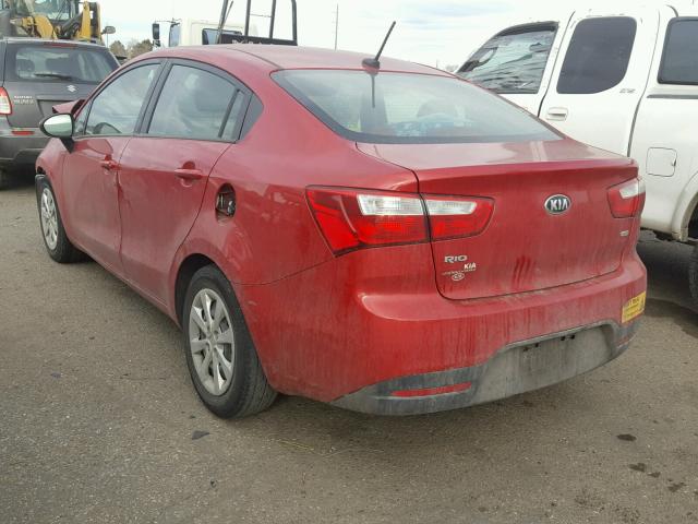 KNADM4A35E6352207 - 2014 KIA RIO LX RED photo 3