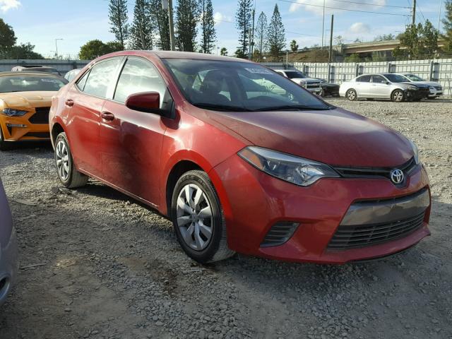 2T1BURHE4FC443512 - 2015 TOYOTA COROLLA L RED photo 1